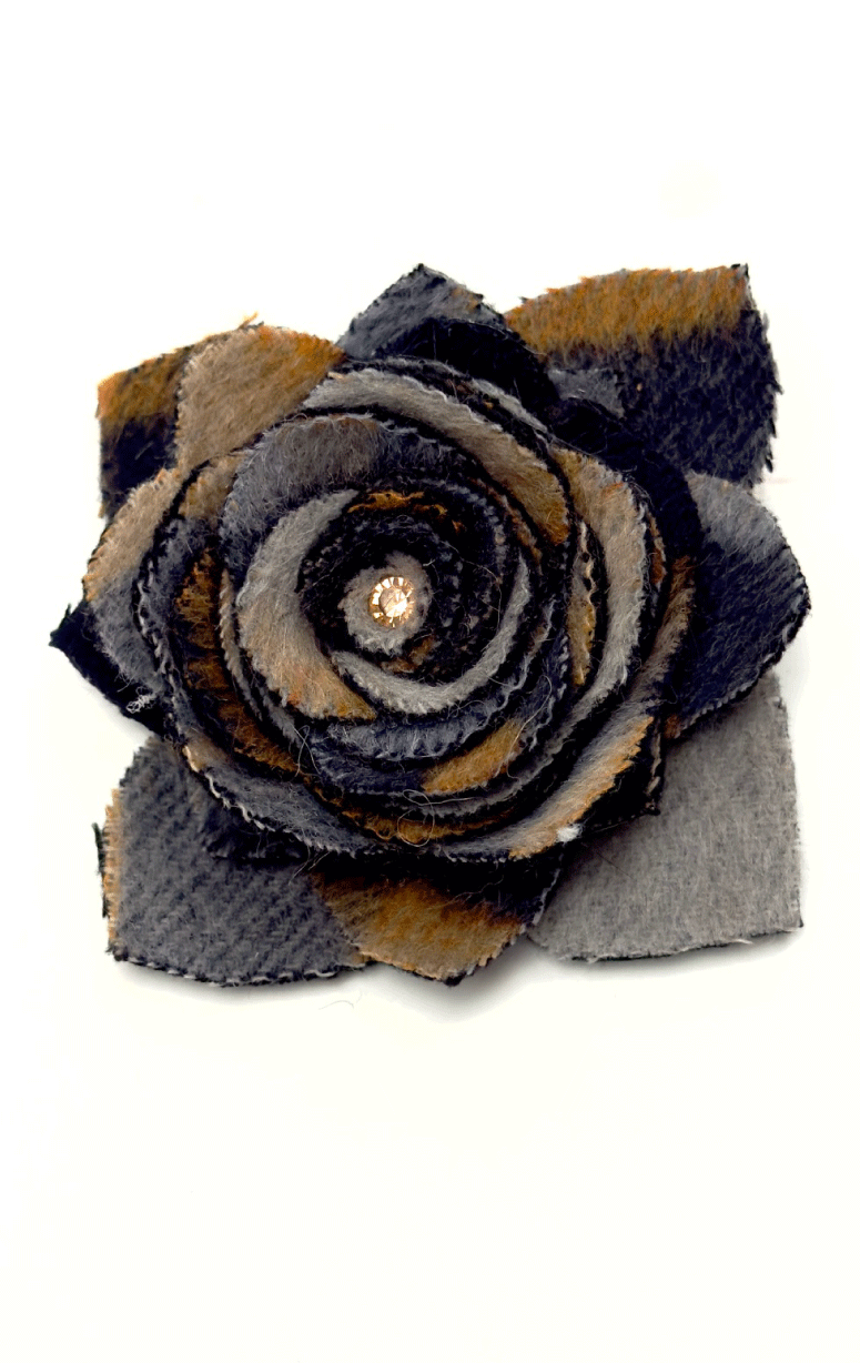 Handmade Recycled Fabric Brooch