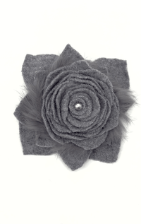 Handmade Recycled Fabric Brooch with Embelishments
