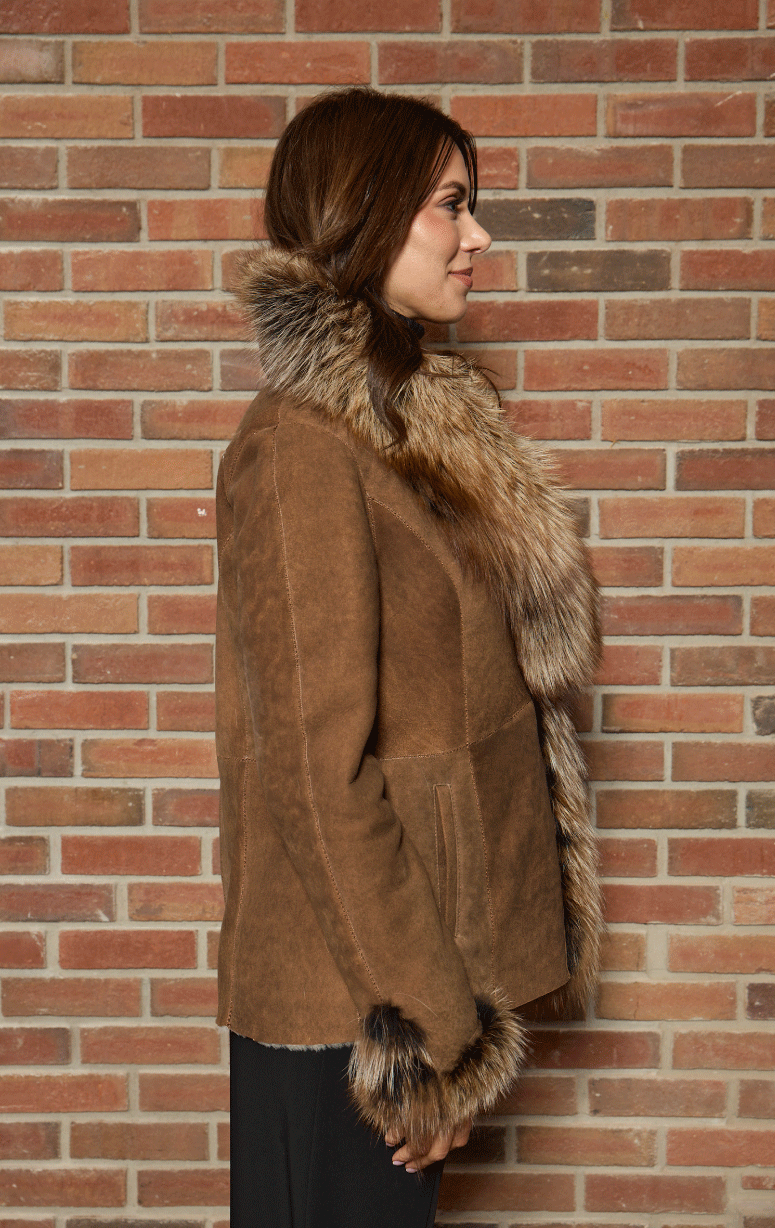 HISO- Shearling Jacket with Fox Trim