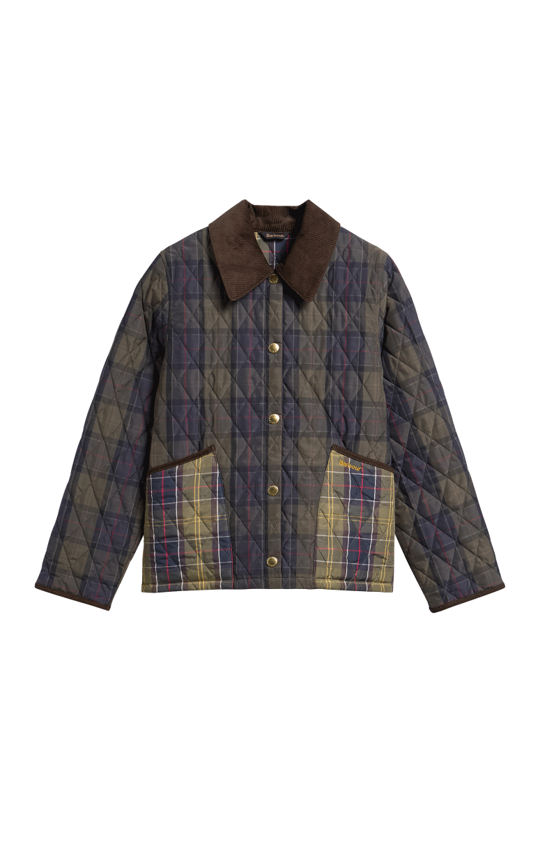 Barbour- Tartan Cropped Liddesdale Quilted Jacket