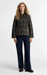 Barbour- Tartan Cropped Liddesdale Quilted Jacket