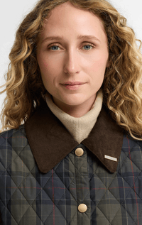 Barbour- Tartan Cropped Liddesdale Quilted Jacket