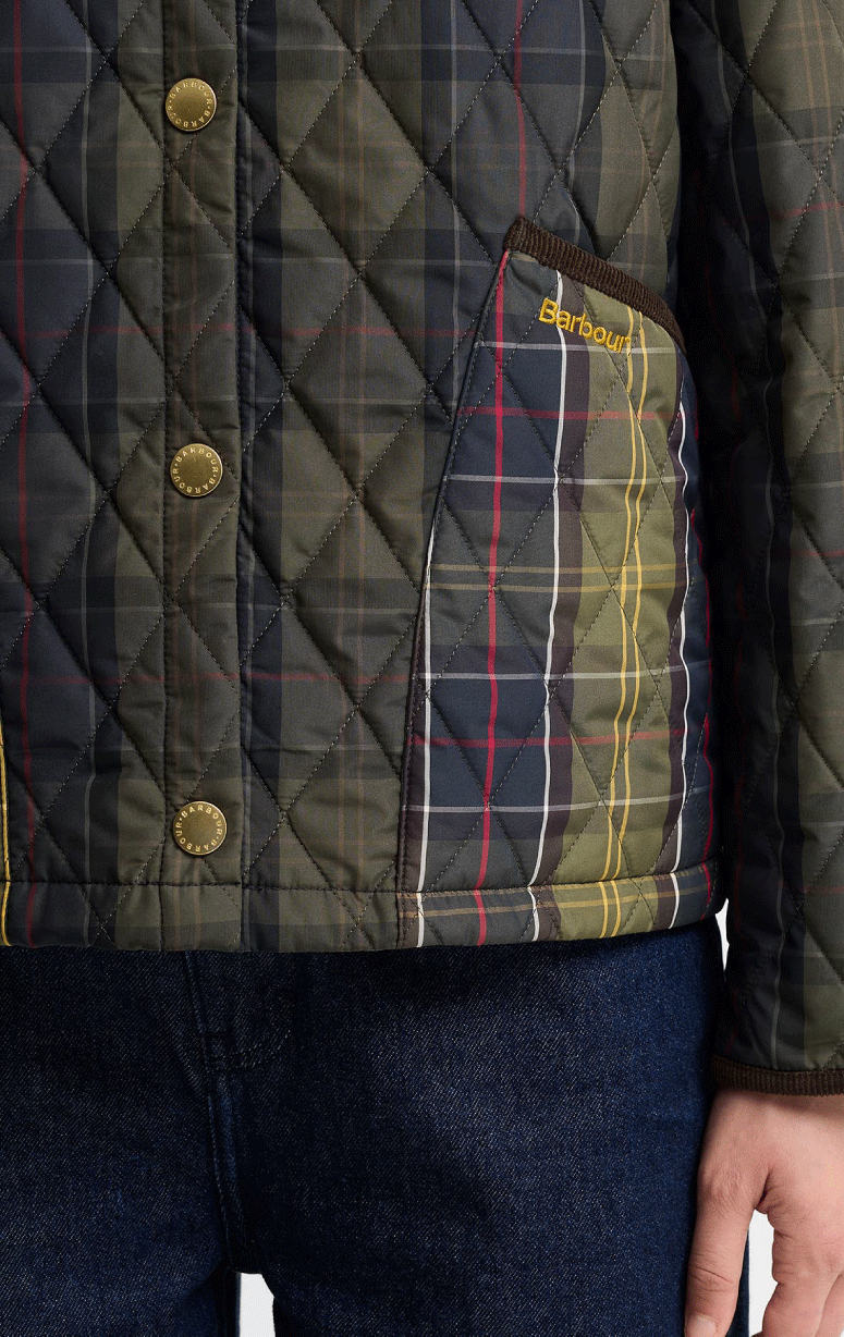 Barbour- Tartan Cropped Liddesdale Quilted Jacket