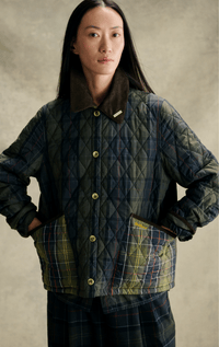 Barbour- Tartan Cropped Liddesdale Quilted Jacket