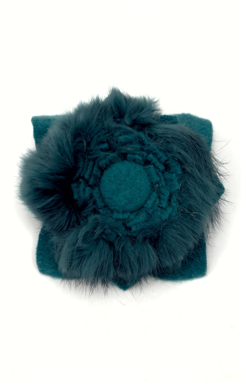 Handmade Recycled Fabric Brooch with Embelishments