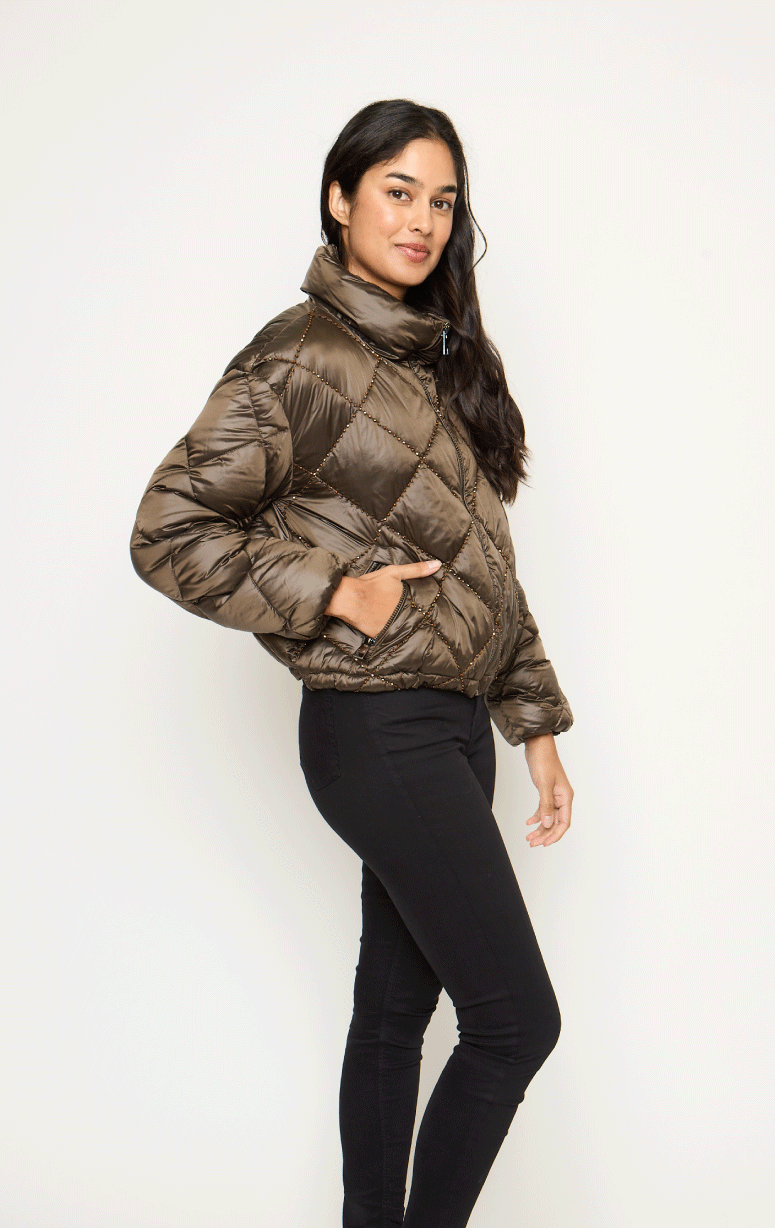 Violanti- 3/4 Down-filled Jacket with Stud Detail - Barrington's