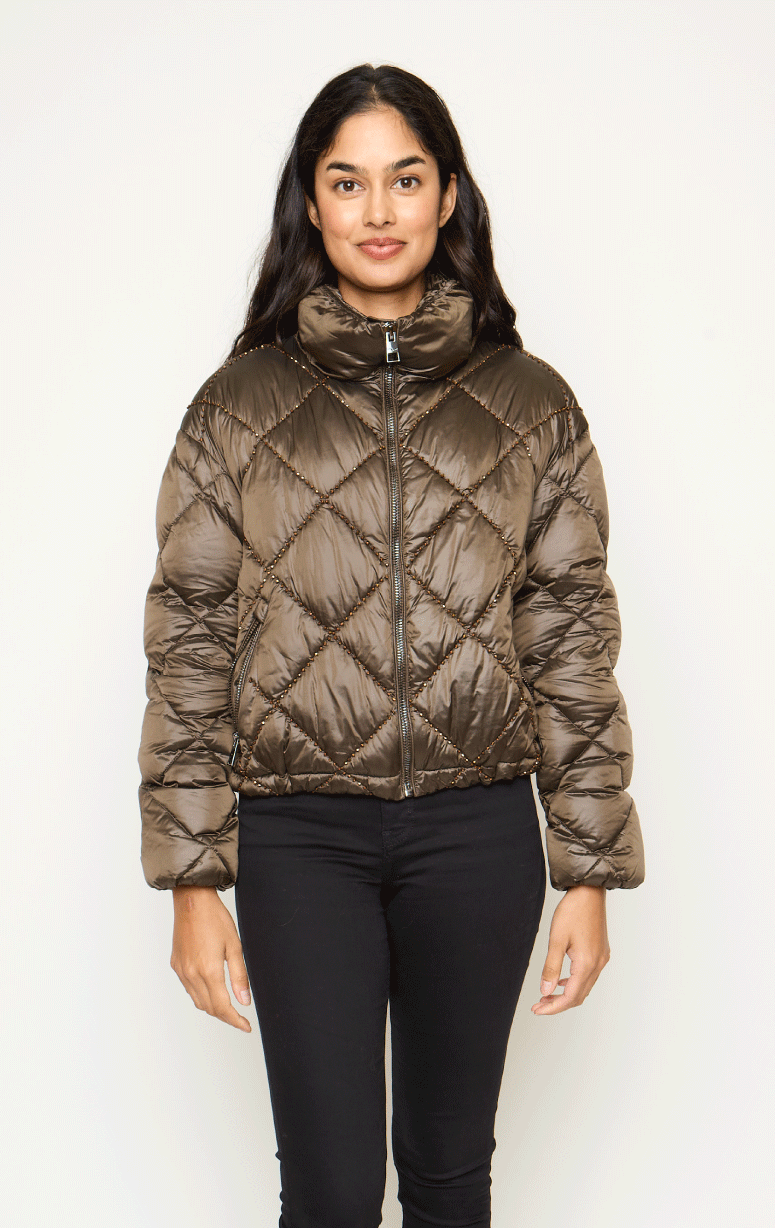 Violanti- 3/4 Down-filled Jacket with Stud Detail - Barrington's