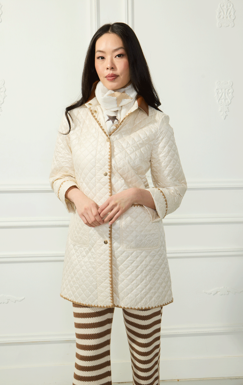 Violanti- Quilted Barn Jacket with Piping