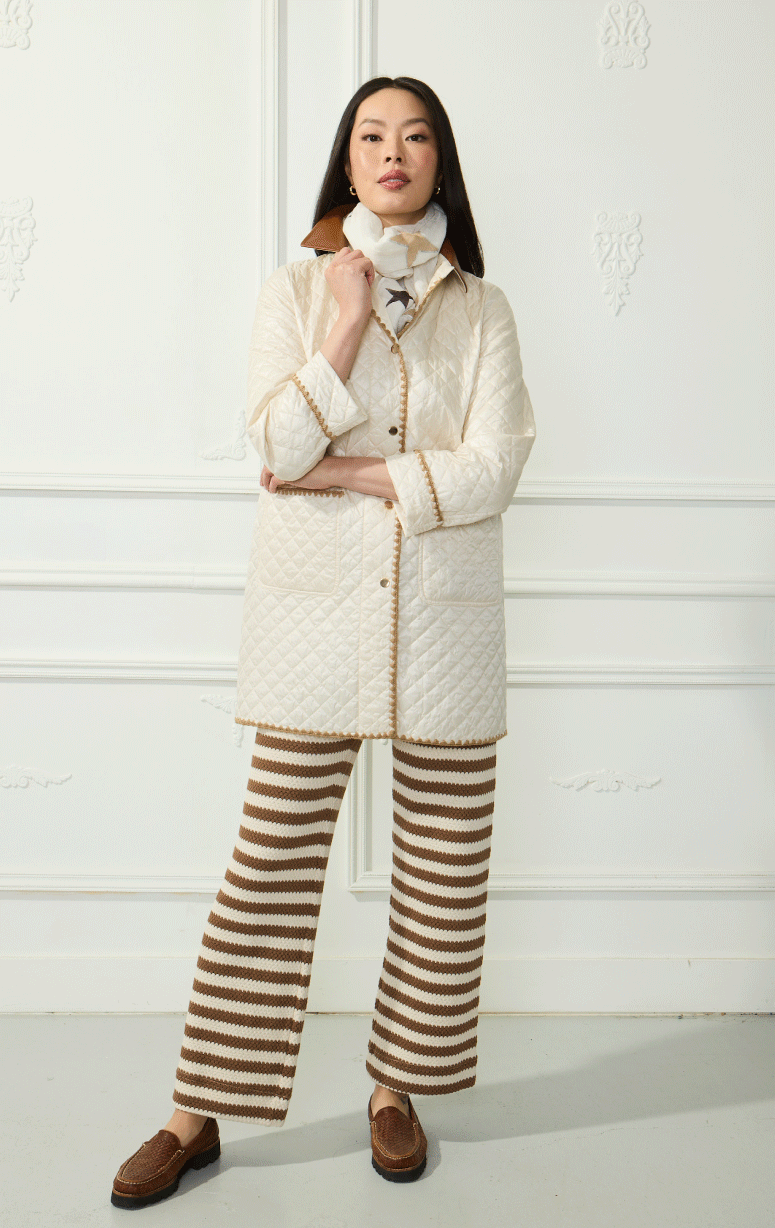 Violanti- Quilted Barn Jacket with Piping