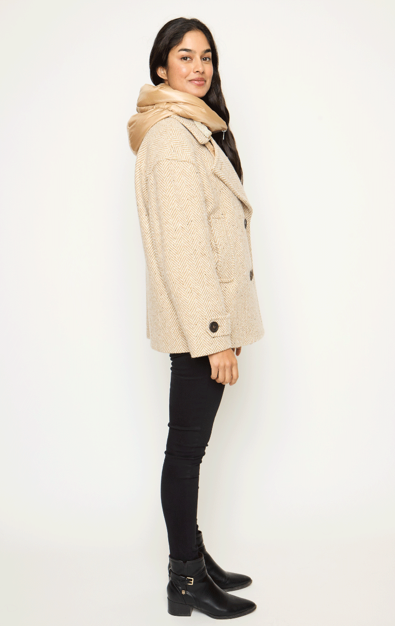 Violant- Double Breasted Jacket with Puffer Bibb