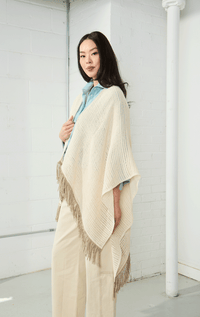 Gaynor- Knit Wrap with Fringe