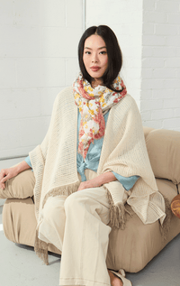 Gaynor- Knit Wrap with Fringe