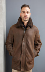Barrington's - Men's Leather Jacket with Shearling